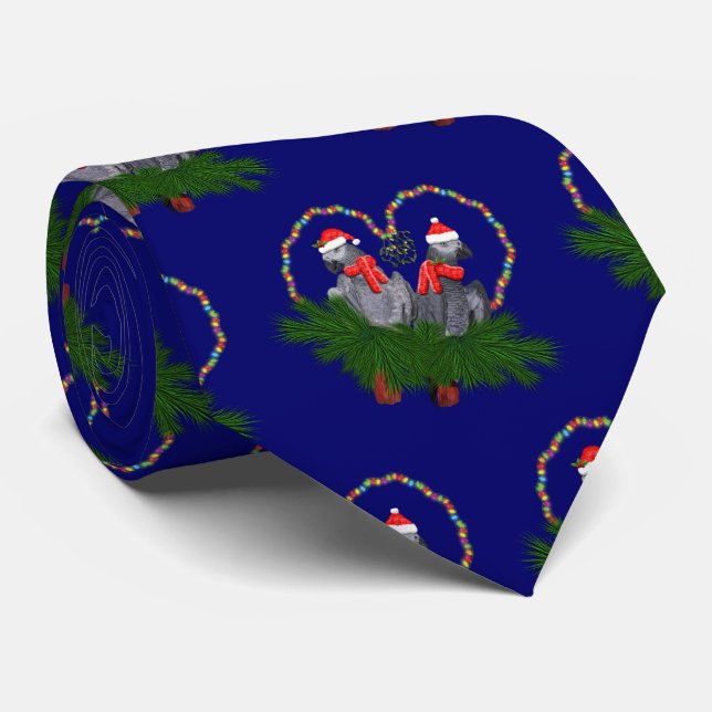 Cravate Festive Featherballs (Marine) (Roulé)
