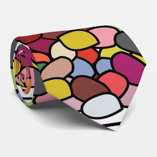 Cravate Fête aux Jelly Bean Colorés (Roulé)