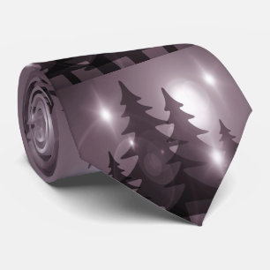 Cravate Fête de Noël Arbres roses Purple Élégant