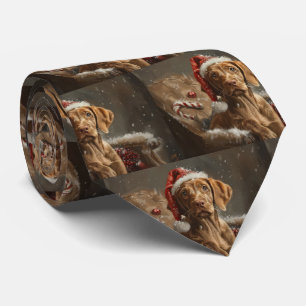 Cravate Fête de Noël de Chien Vizsla