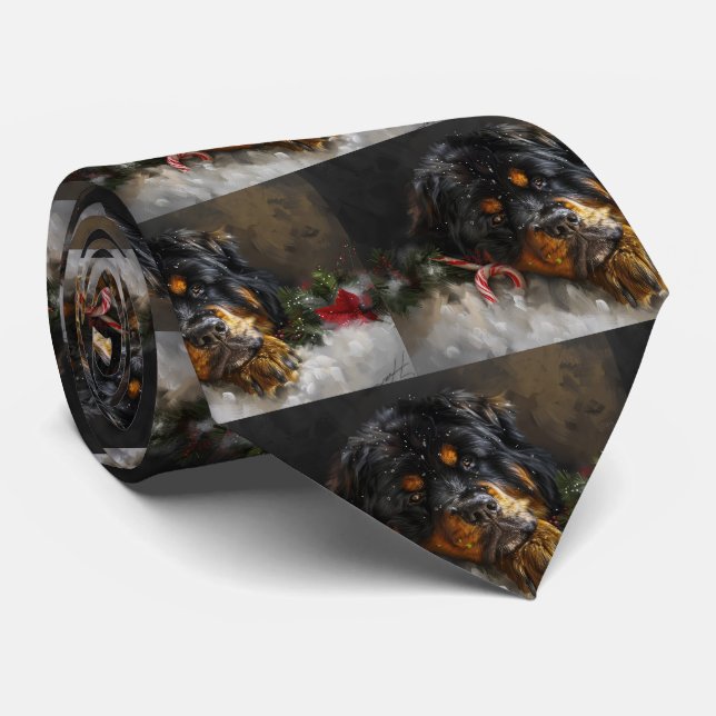 Cravate Fête de Noël du chien Mastiff Tibétain (Roulé)