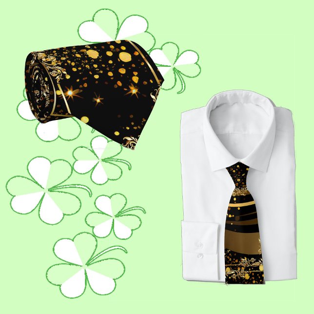 Cravate Fête des pères Moderne Calligraphie Flèches feuill (Fathers Day Modern Calligraphy Leafy Swirls Black Neck Tie)