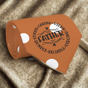 Cravate Fête des pères Pois blanche en terre cuite moderne