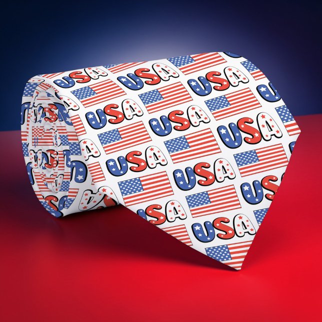Cravate Fête - Quatre juillet Col patriotique USA (Créateur téléchargé)