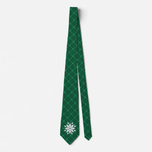Cravate Fêtes d'hiver vert foncé plaid