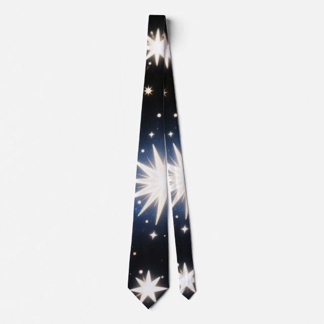 Cravate Feu de lumière, Motif cosmique radiant (Devant)