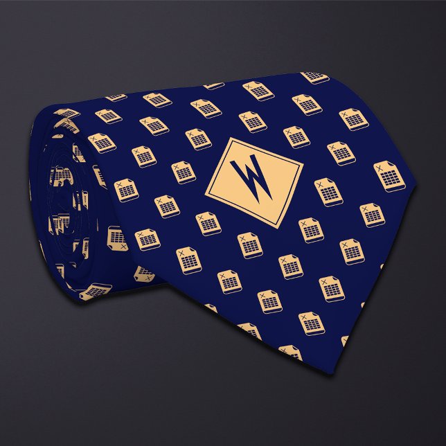 Cravate Feuille de calcul du comptable bleu  (Créateur téléchargé)