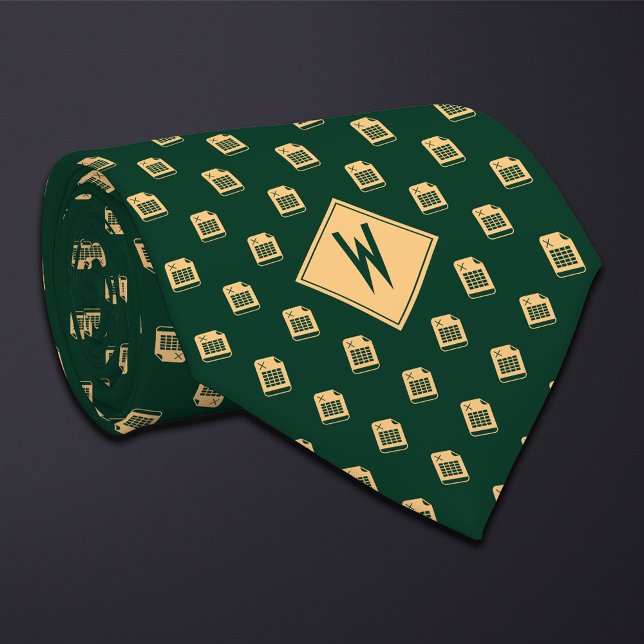 Cravate Feuille de calcul du comptable vert  (Créateur téléchargé)