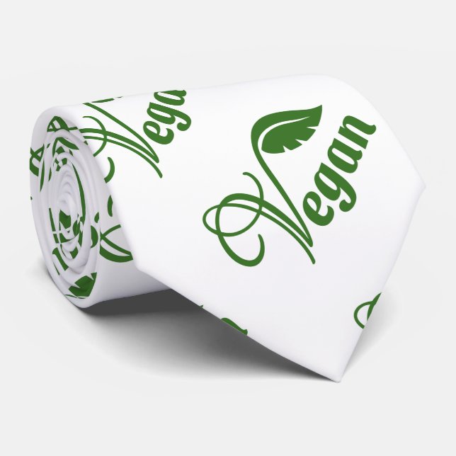 Cravate Feuille de logo Vegan (Roulé)