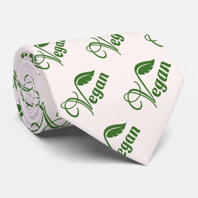 Cravate Feuille de logo Vegan (Roulé)