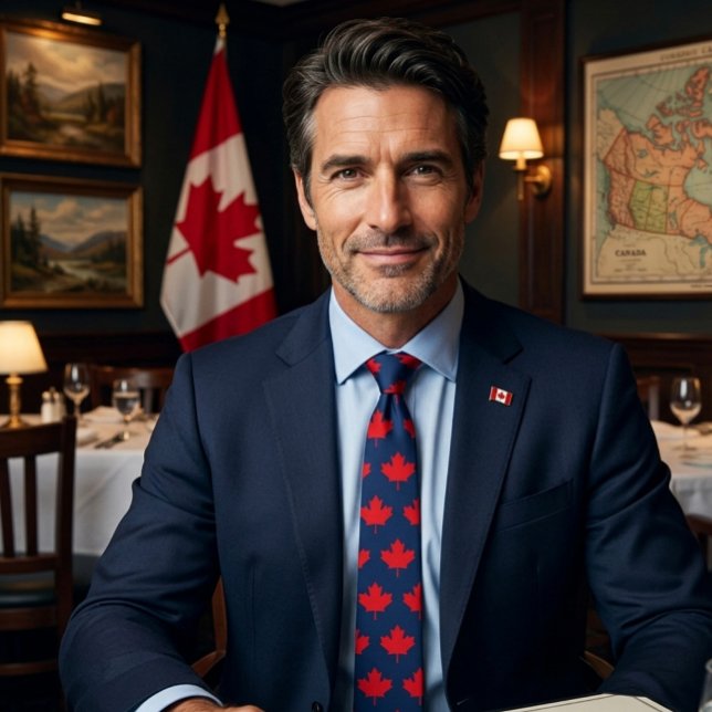 Cravate Feuille d'érable canadienne. CANADA. Patriotique.  (Créateur téléchargé)