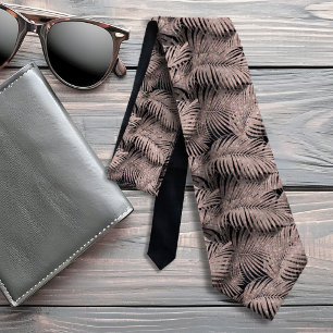 Cravate Feuille Motif Rose de palme étincelant Gold ID831