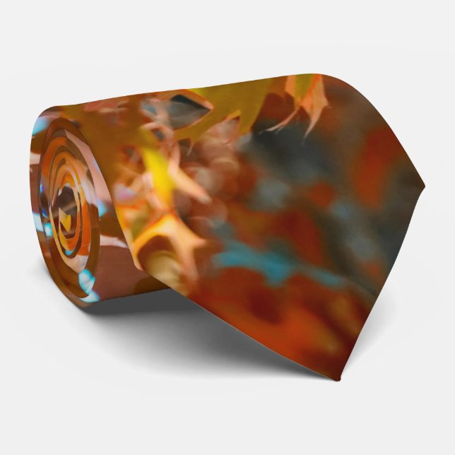 Cravate Feuilles automnales (Roulé)