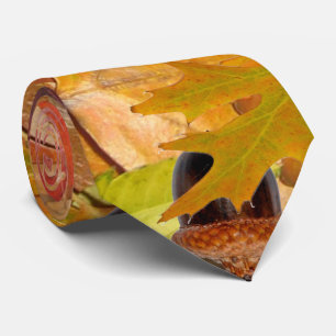 Cravate Feuilles automnales et Acorns