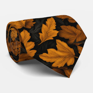 Cravate Feuilles D'Automne Brown Et Orange Folio