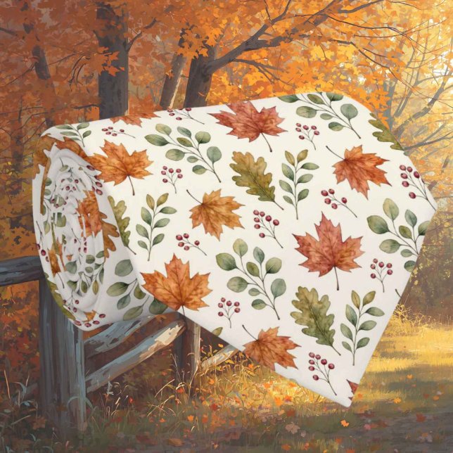 Cravate Feuilles d'automne Faux Soie | Jardin botanique d' (Créateur téléchargé)
