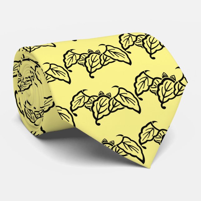 Cravate Feuilles de chêne en forme de chauve-souris ombrée (Roulé)