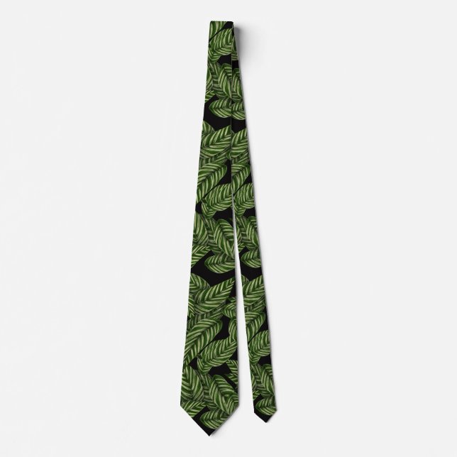 Cravate feuilles de jungle nouées (Devant)