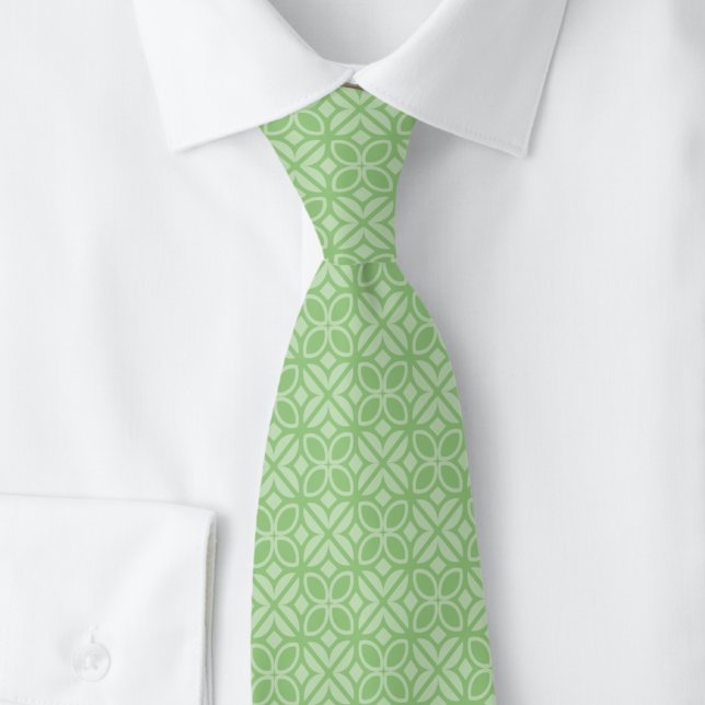 Cravate Feuilles de Menthe & Lignes (Créateur téléchargé)
