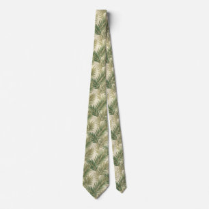 Cravate Feuilles de palmier vert tropical