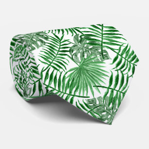 Cravate Feuilles de palmier vert tropical chic Art d'été