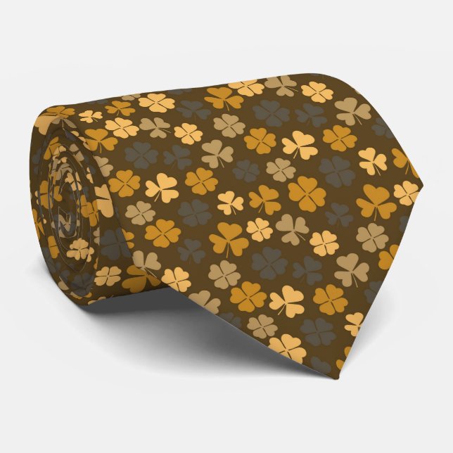 CRAVATE FEUILLES DE TRÈFLE MOTIF ST PATRICK (Roulé)