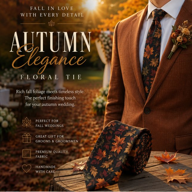 Cravate Feuilles d'Héritage d'Automne Luxe (Créateur téléchargé)