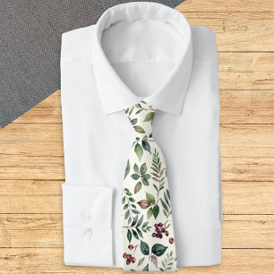 Cravate Feuilles d'hiver et Baies Botanique Homme