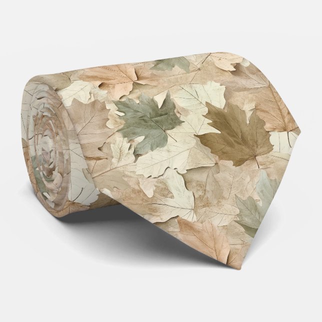 Cravate Feuilles élégantes pressées sur une base de parche (Roulé)