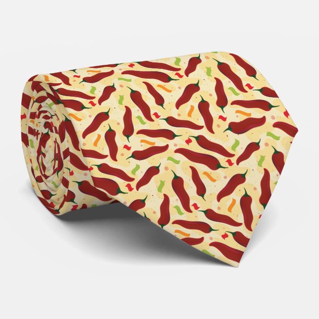 Cravate Fiesta Fun Red Chile Pattern (Roulé)