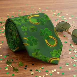 Cravate Fille chanceuse de la Saint-Patrick Vert & Trèfle