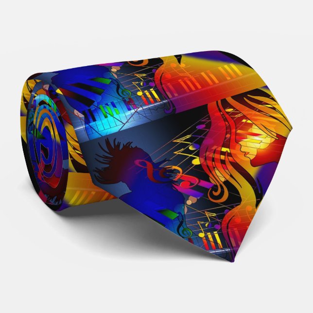 Cravate Fille Danser Sur Musique Note Arrière - plan (Roulé)