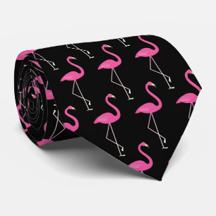 Cravate Flamant rose rose et noir
