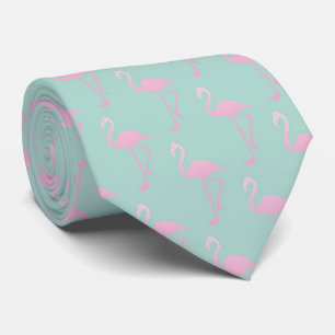 Cravate Flamant rose rose sur le motif sans couture