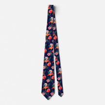 Flamingo rose orange sur bleu marine