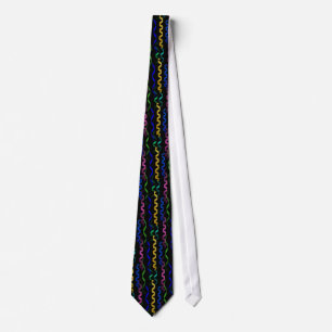 Cravate Flammes multicolores de partie sur le noir