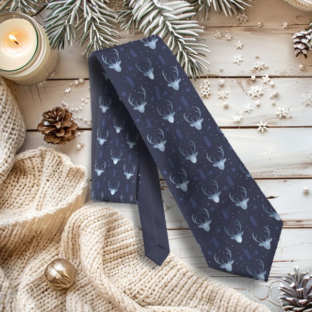 Cravate Flèches cerfs Antlers Motif de Noël V2 Bl ID861 (Créateur téléchargé)