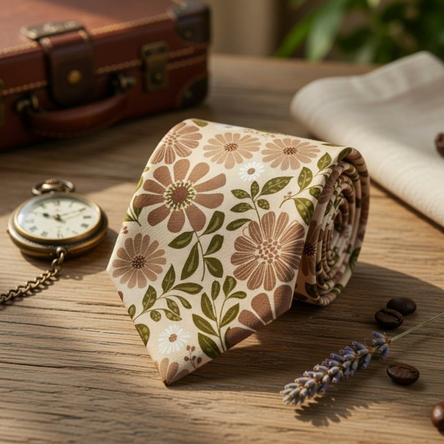 Cravate Fleur Bohème Rétro (Créateur téléchargé)
