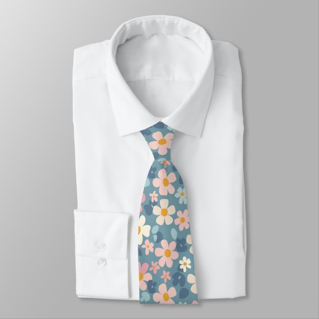 Cravate Fleur Boho Floral Personnalisé – Mode Élégante (Attaché)