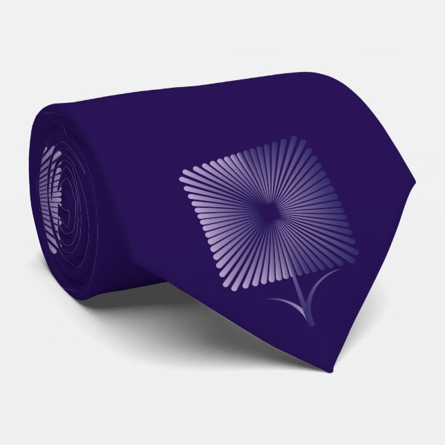 Cravate Fleur carré violette (Roulé)