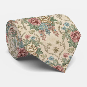 Cravate Fleur de cottage botanique vintage