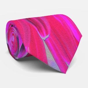 Cravate Fleur de dahlia rouge et rose crémeux