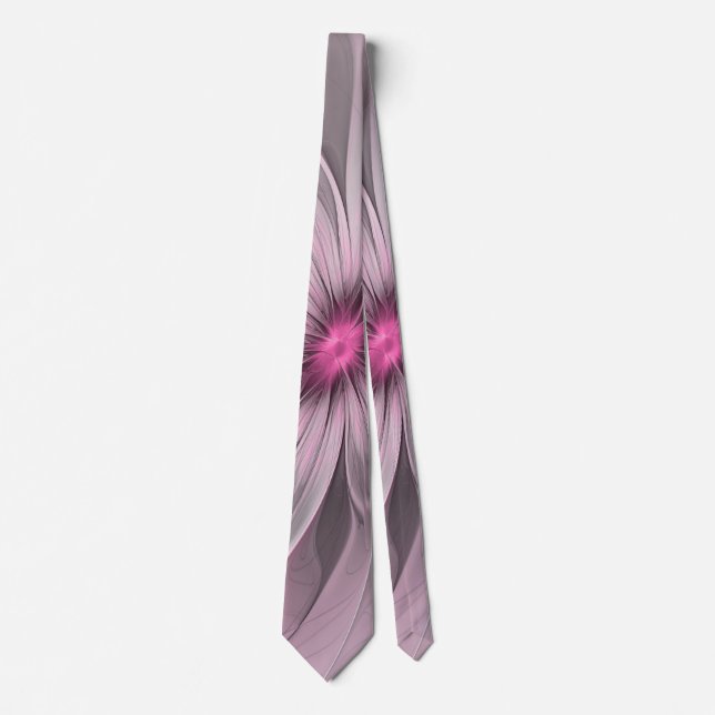 Cravate Fleur de fantaisie Art fractal floral abstrait de  (Devant)