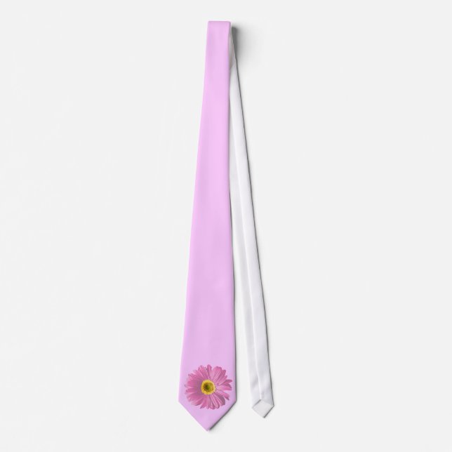 Cravate Fleur de gerbera rose (Devant)