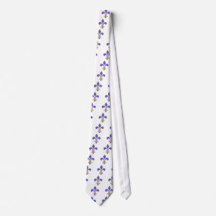 Cravate fleur de lis bleu-clair