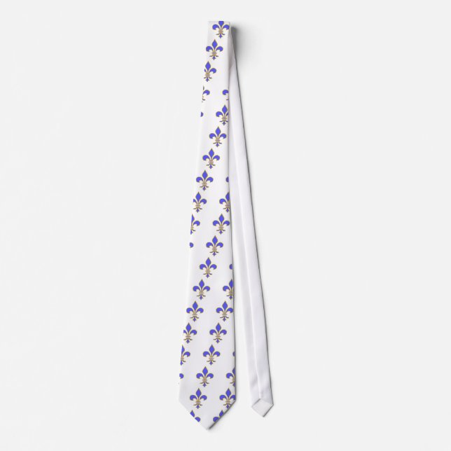 Cravate fleur de lis bleu-clair (Devant)