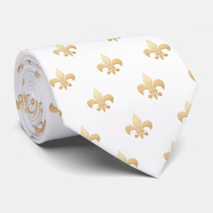 Cravate Fleur de lis en moka sur un Tie Zazzle