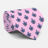 Fleur de lis Heraldique rose à deux côtés