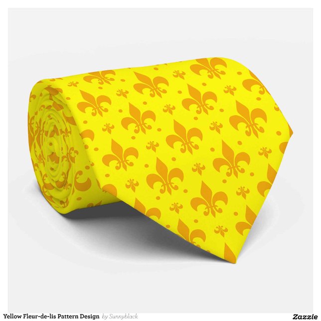 Cravate Fleur de lis Motif jaune (Créateur téléchargé)