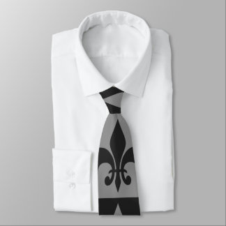Cravate Fleur de lis noir et gris